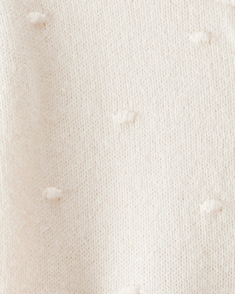 Baby Girl Cotton Long-Sleeve Jumpsuit - White