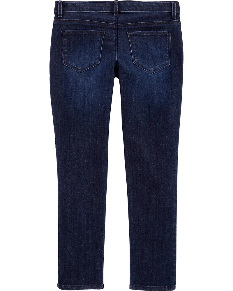 Kid Dark Wash Plus-Fit Skinny-Leg Jeans