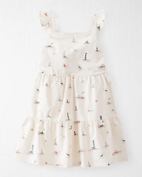 Toddler Organic Cotton Dress Coastal Vacation Print