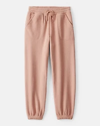 Girls Cotton Joggers - Brown