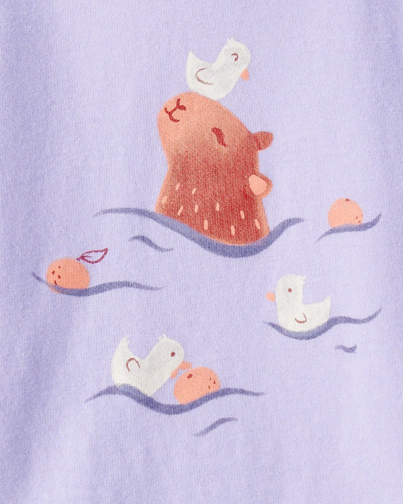 Toddler Girl Cabybara Short-Sleeve Graphic Tee - Purple