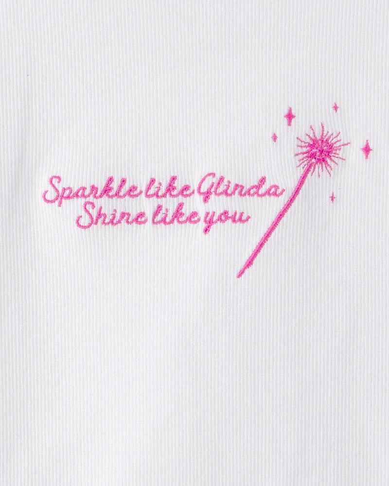 Girls Wicked Glinda Rib Top - White