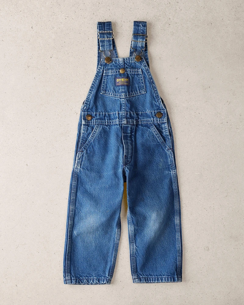 Toddler 3T Vintage Medium Wash Denim Overalls from the OshKosh Archive Release, circa 1980s