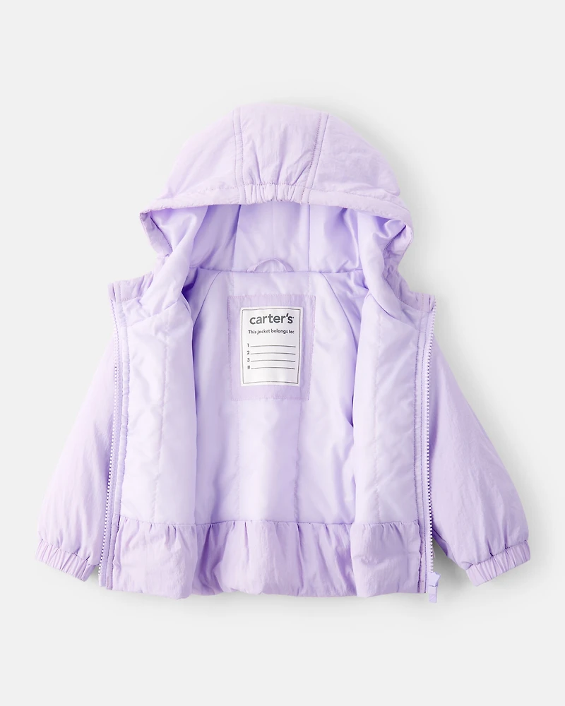 Baby Girl Long-Sleeve Midweight Jacket - Purple