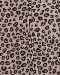 Baby Girl Leopard Print Loose Fit Long-Sleeve 2-Way Zip Sleep & Play Pajamas - Brown