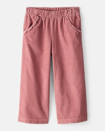 Toddler Girl Cotton Wide-Leg Pants - Pink