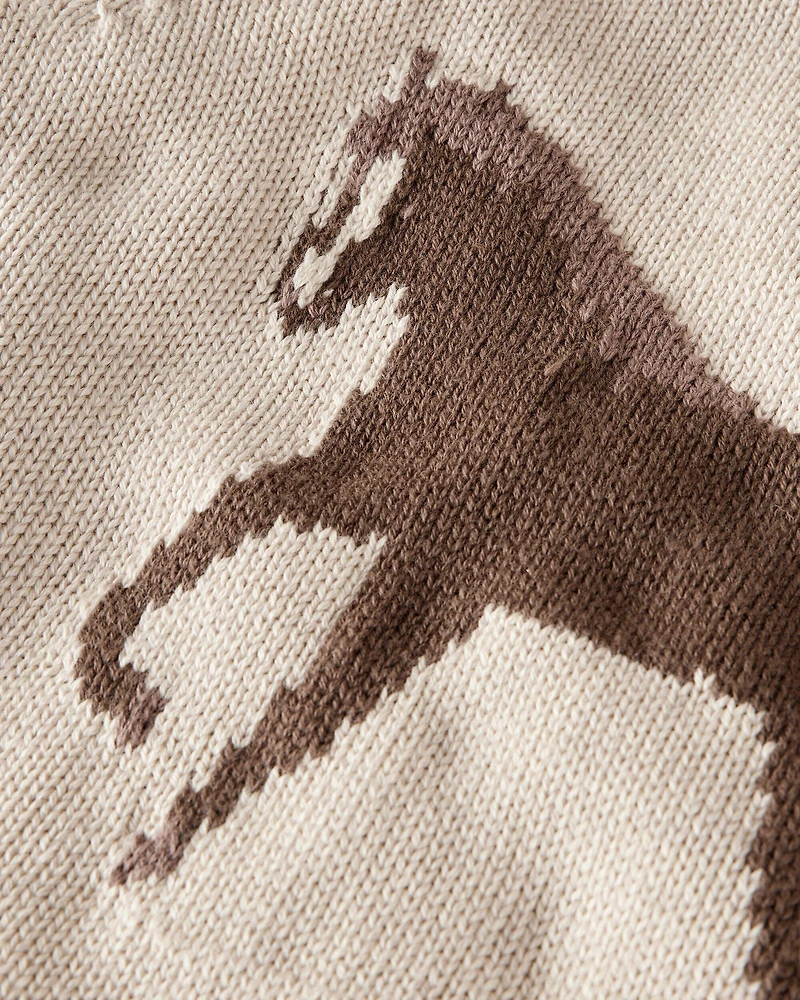 Toddler Organic Cotton Horse Sweater Knit