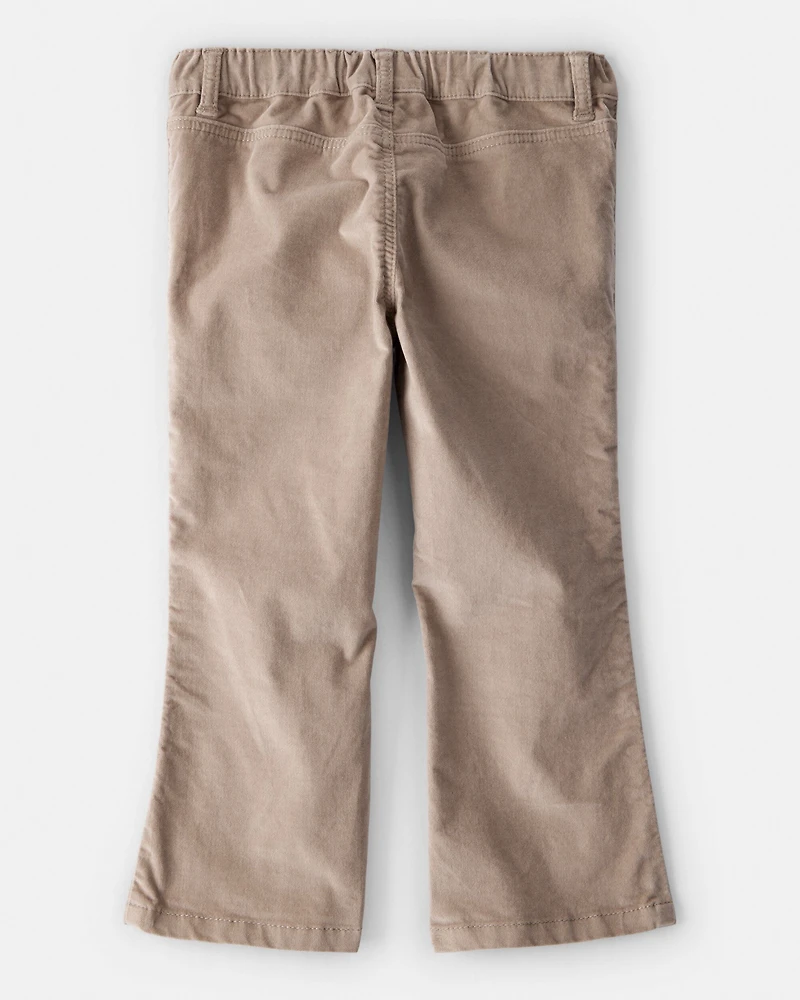 Toddler Girl Velvet Flare Pants - Brown