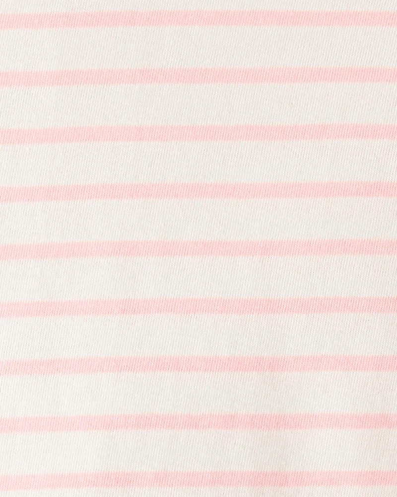 Toddler Girl 2-Piece Striped Long-Sleeve Top & Solid Stretch Leggings Set - Pink/Ivory