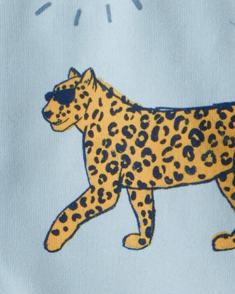 Toddler Boy 2-Piece Leopard Loose Fit Coat-Style Pajamas - Blue