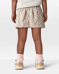 Toddler Girl Floral Print Cotton Skirt - White