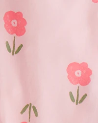 Toddler Girl 2-Piece Floral Loose Fit Coat-Style Pajamas - Pink