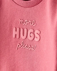 Baby Girl 2-Piece DayDream Fleece Fleece "More Hugs Please" Sweatshirt & Pants Set - Pink
