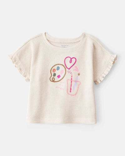 Baby Girl Arts & Crafts Short-Sleeve Top - White