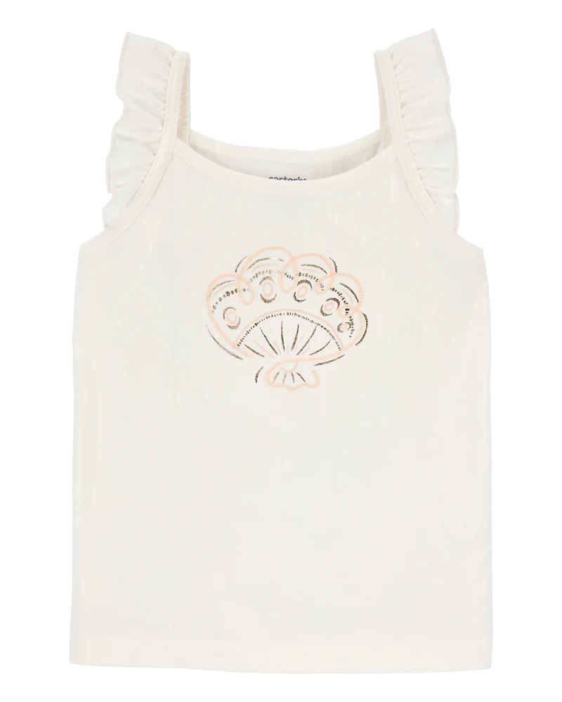 Toddler Seashell Flutter Tank - White