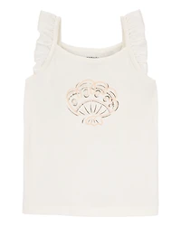 Toddler Seashell Flutter Tank - White
