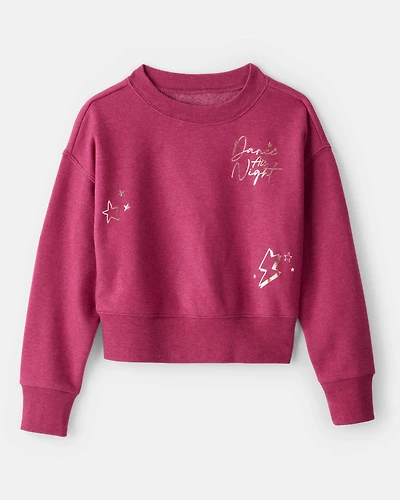 Girls Metallic Dance Pullover Sweatshirt - Red
