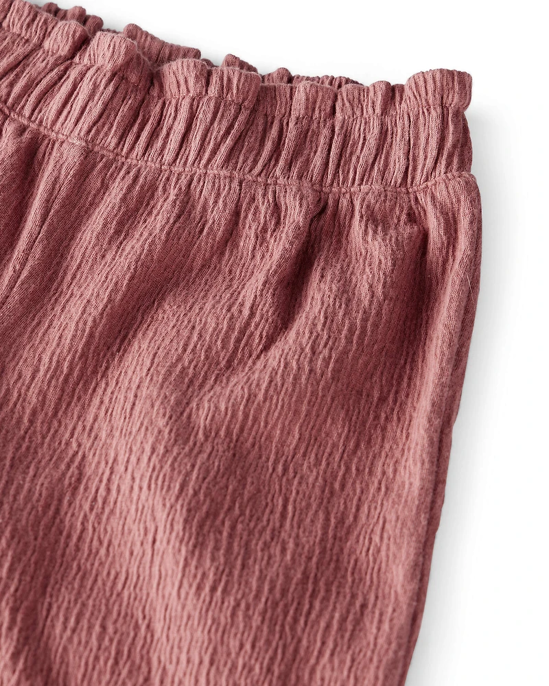 Toddler Girl 2-Piece Organic Cotton Crinkled Knit Set