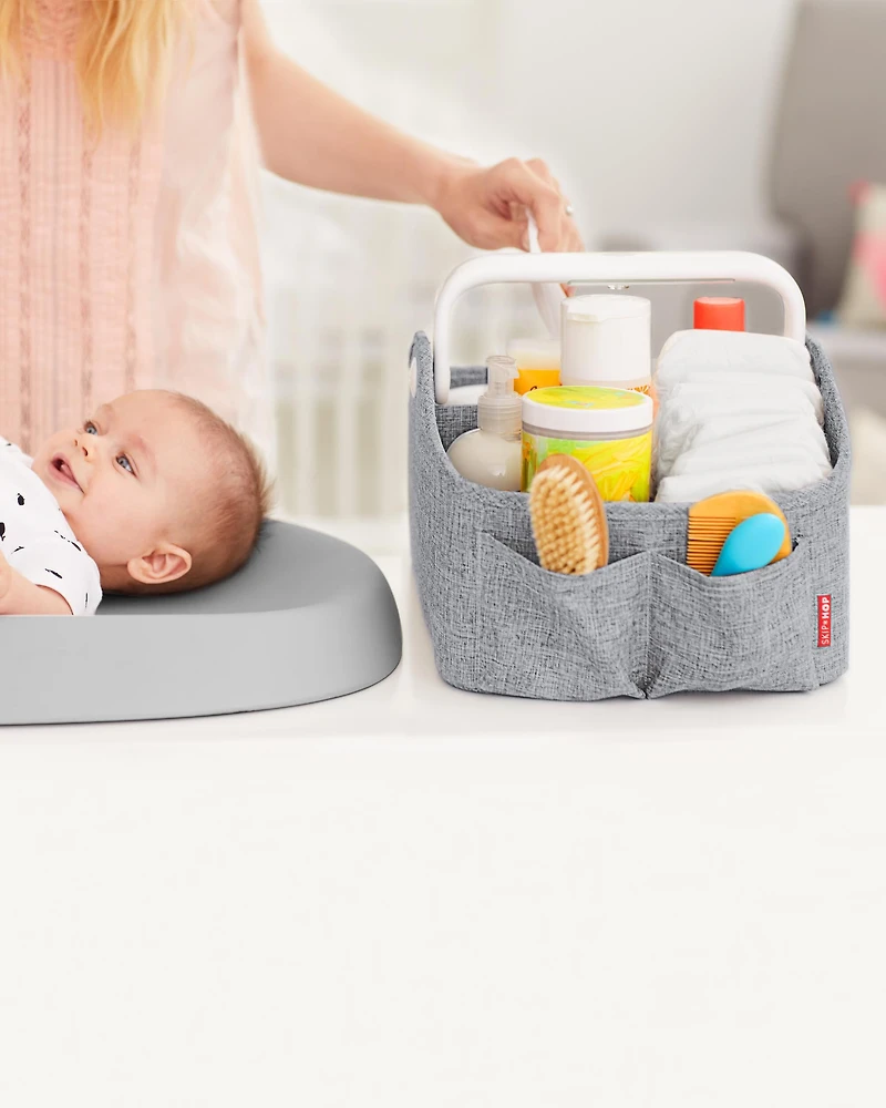 Nursery Style Light-Up Diaper Caddy - Heather Grey