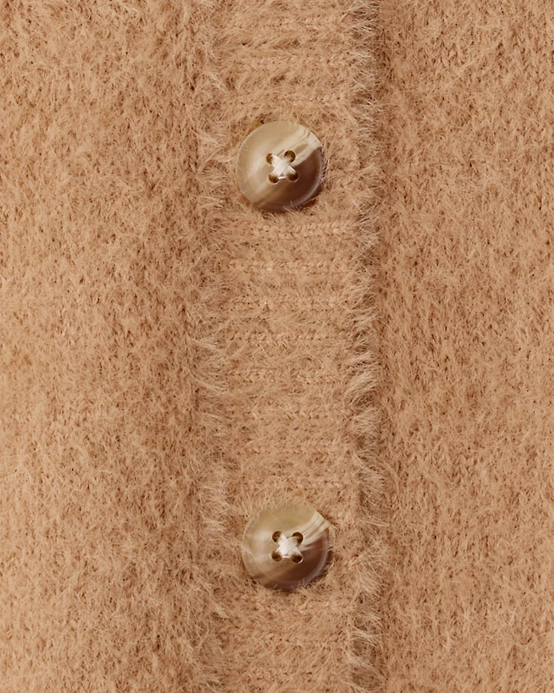 Toddler Girl Long-Sleeve Cardigan Sweater - Brown