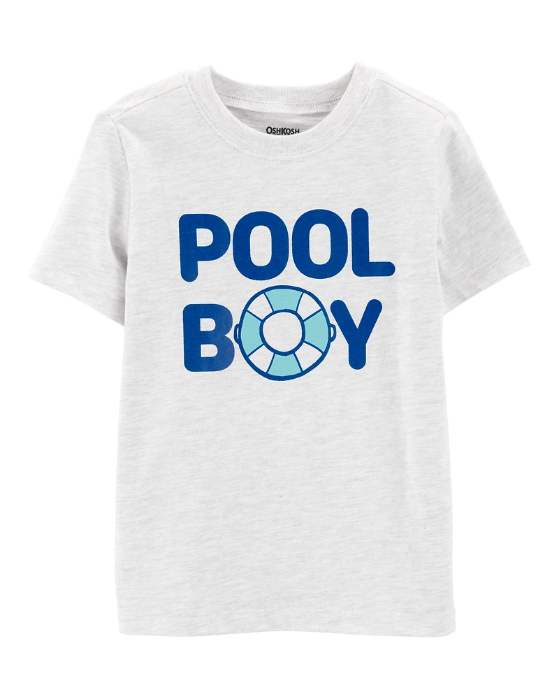 Toddler Pool Boy Short-Sleeve Graphic Tee - Grey