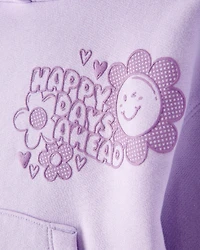 Toddler Girl 2-Piece Flower Graphic Long-Sleeve Hoodie & Pant Set - Purple