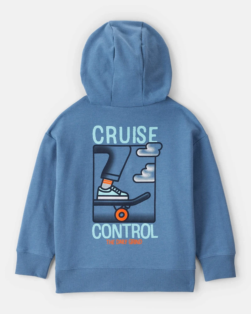 Boys Skateboard Long-Sleeve Pullover Hoodie - Blue