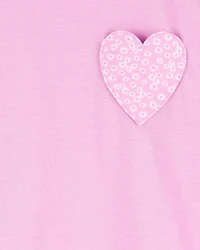 Girls 2-Piece Heart Loose Fit Pajamas