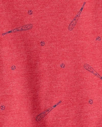 Baby Boy Baseball Print Short-Sleeve Tee - Red