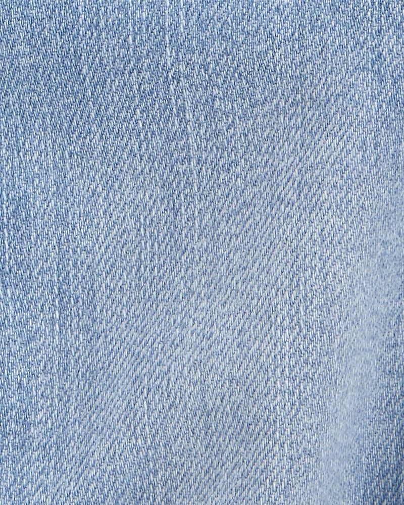 Baby Neutral Denim Bubble Romper - Blue