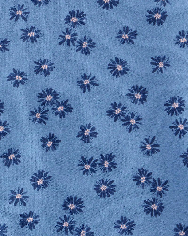 Toddler Girl Flower Power Short-Sleeve Knit Dress - Blue