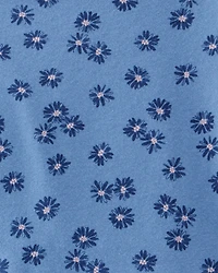 Toddler Girl Flower Power Short-Sleeve Knit Dress - Blue