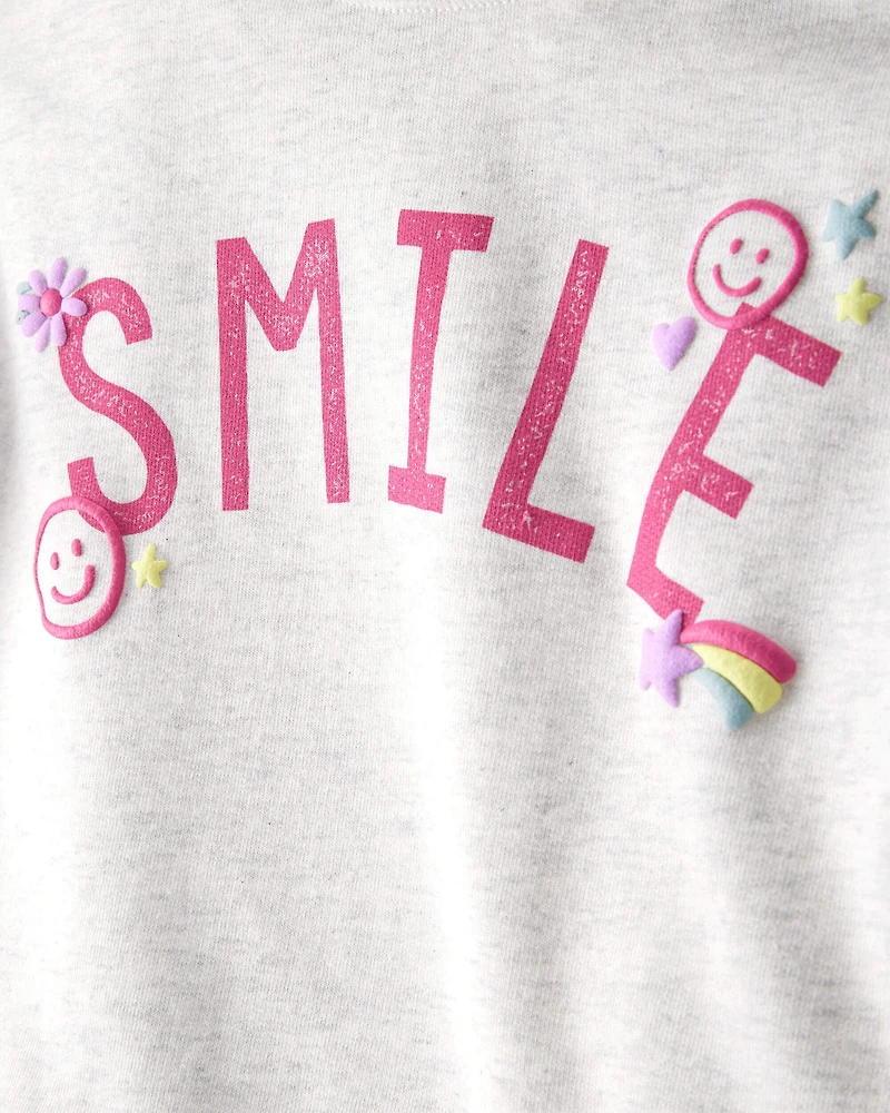 Toddler Girl Smile Long-Sleeve Top & Tulle Skirt Set - Grey/Pink