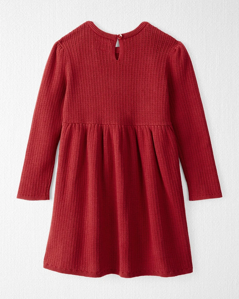 Toddler Girl Organic Cotton Sweater Knit Dress
