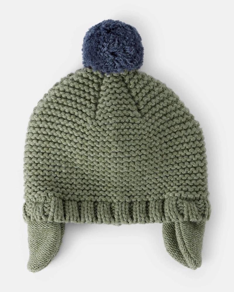 Baby Boy Pom Winter Hat - Green
