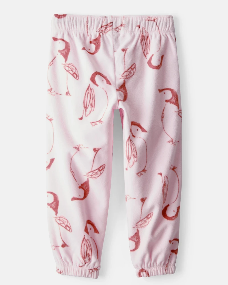 Toddler Girl Penguin Cozy Jogger Pant - Pink