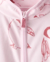 Toddler Girl Penguin Microfleece Zip-Up Jacket - Pink