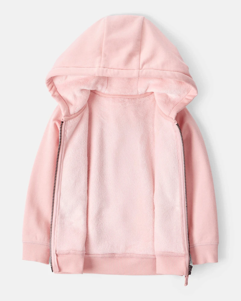 Toddler Girl 2-Piece DayDream Fleece Hooded Zip-Up Jacket & Joggers Set - Pink