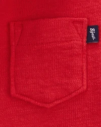 Baby Knit Button-Front Shirt-Red