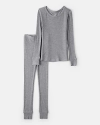 Boys PurelySoft Long-Sleeve 2-Piece Pajamas - Grey