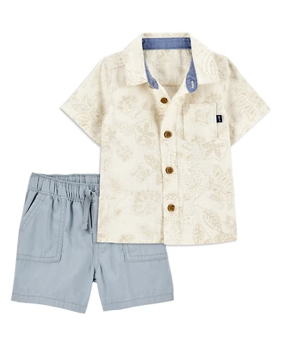 Baby 2-Piece Tropical Paisley Top & Trail Shorts Set