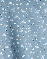 Toddler Girl 2-Piece Bow Print Cotton Long-Sleeve Hoodie & Pant Set - Blue