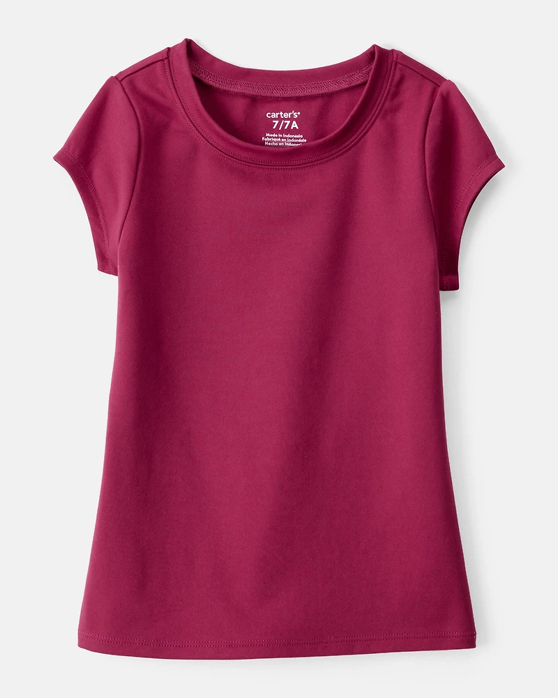 Girls 2-Piece Fashion Top & Bike Shorts Set - Burgundy