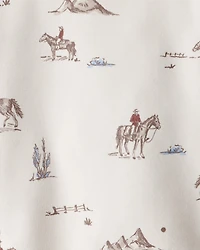 Toddler Girl French Terry Sweatshirt Made with Organic Cotton Western Rodeo Print