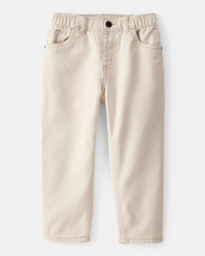 Toddler Boy  Tapered Twill Pants - Cream