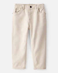 Toddler Boy  Tapered Twill Pants - Cream