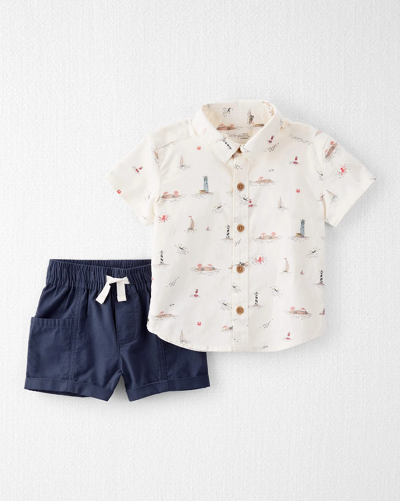 Toddler 2-Piece Set Made with Organic Cotton in Coastal Vacation Print