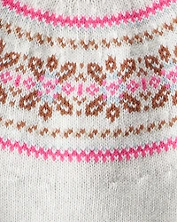 Baby Girl 2-Piece Fair Isle Sweater & Pant Set - Pink