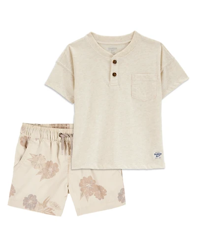 Toddler 2-Piece Pocket Henley Tee & Bermuda Shorts Set