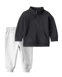 Baby Boy 2-Piece DayDream Fleece Fleece Sweatshirt & Joggers Set - Black/Grey